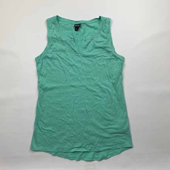 Patagonia Ladies Medium Tank Top Sleeveless Sport Exercise Shirt Ruched Stretch - Picture 1 of 6